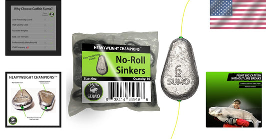 High-Quality 6oz Lead Sinkers with Protective Inserts - 10-Pack for Anglers
