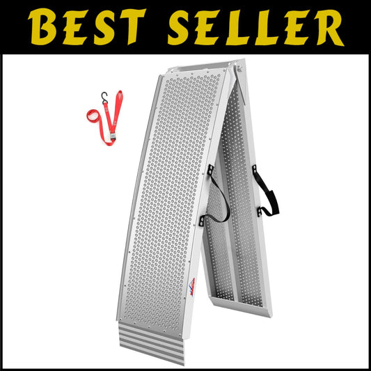 7.5FT Folding Aluminum Loading Ramp – 750 lbs Capacity for Motorcycles & ATVs