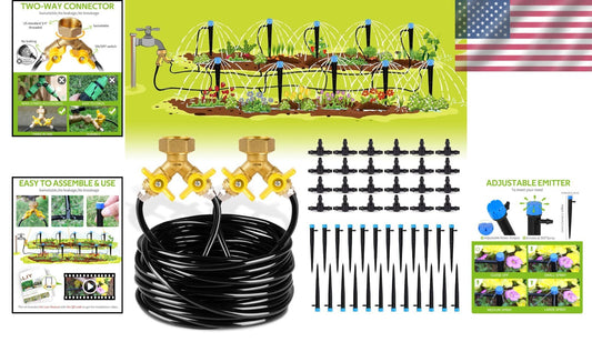 98.4ft Adjustable Drip Irrigation Kit for Efficient Plant Watering System