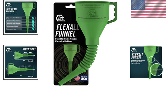 Anti-Spill Long Funnel for Automotive Use - Durable Nitrile Rubber Construction
