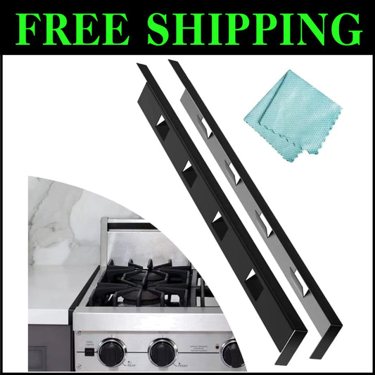 Sleek and Durable 2Pcs Stainless Steel Stove Gap Filler - Heat-Resistant Design