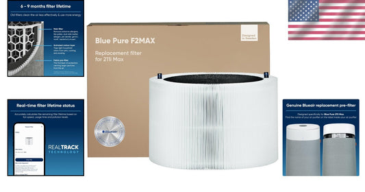 Lightweight Blue Pure F2MAX Air Replacement Filter - HEPASilent Technology