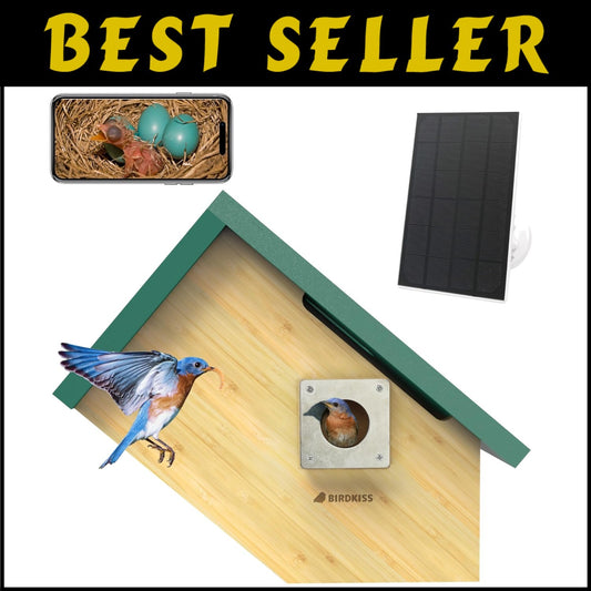 Educational Solar Birdhouse with Auto-Recording Camera for Kids & Nature Lovers