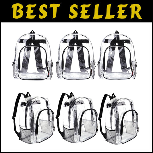 Heavy Duty Clear Backpack Set - Ideal for School, Sports, & Travel (24 Pack)
