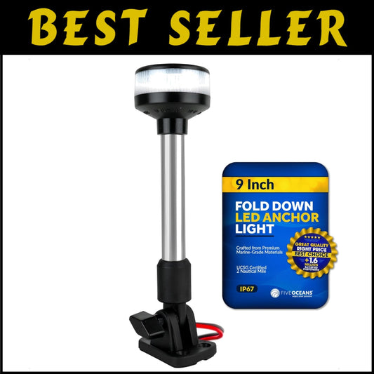 Bright 9-Inch LED Anchor Light with Clear Lens - Certified for Safe Navigation