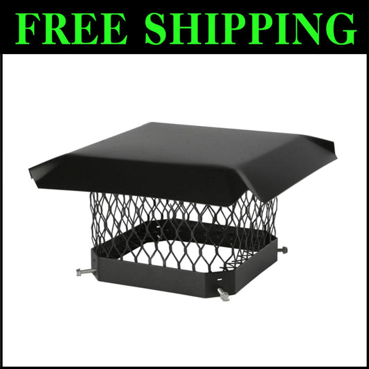 Premium Black Galvanized Steel 18" x 18" Chimney Cover - Fire Hazard Protection