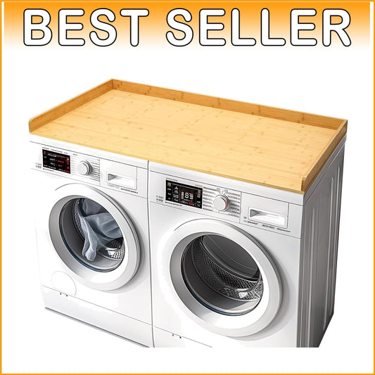 Extra Large Natural Bamboo Washer Dryer Countertop for Stylish Laundry Spaces