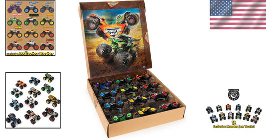 Exclusive 12-Pack of Monster Jam 1:64 Scale Trucks - Ideal for Kids & Collectors