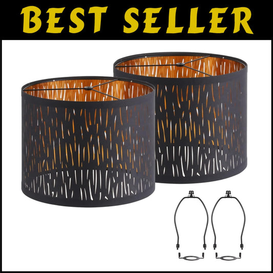 Versatile Dark Black Drum Lampshades - 12.7" for Table/Floor/Pendant Lights