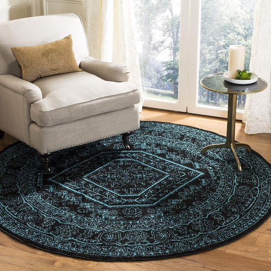 Durable 6' Round Non-Shedding Oriental Medallion Rug for Chic Living Spaces