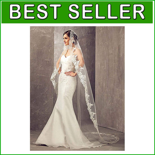 Chapel Length Bridal Veil with Metal Comb - Lightweight and Handcrafted Elegance