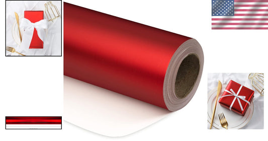 Elegant 30" x 100' Red Matte Wrapping Paper - Ideal for Christmas & Baby Showers