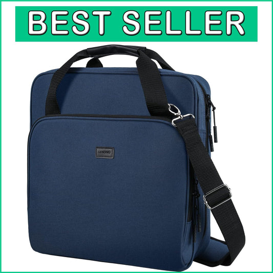 Dark Blue 3-Ring Zipper Binder with Multiple Pockets & Comfortable Strap
