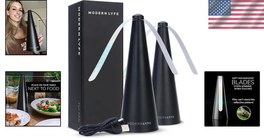 Effective Fly Fan for Outdoor Tables - USB Powered & Battery Operated 2 Pack