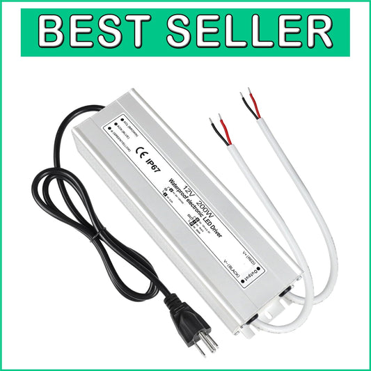 Versatile 200W Waterproof LED Power Supply - 12V DC Adapter for Outdoor Projects