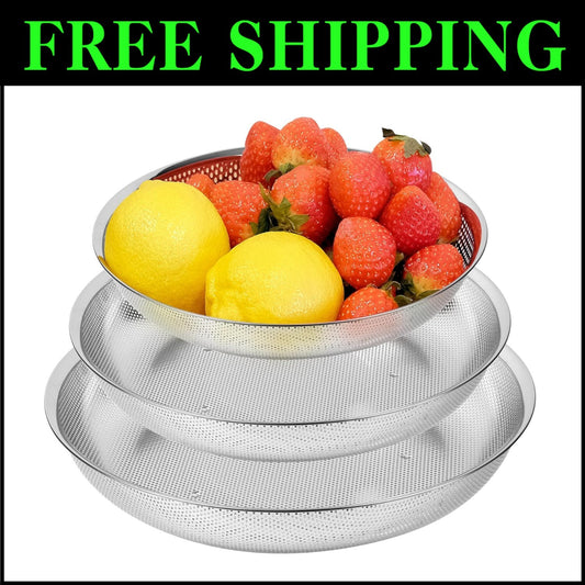 Durable Micro-Perforated Food Trays Set - 11'' Stainless Steel Kitchen Essential
