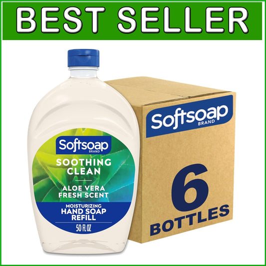 Fresh Scented Aloe Vera Hand Soap Refill, 50oz Bottles - Pack of 6 for Daily Use