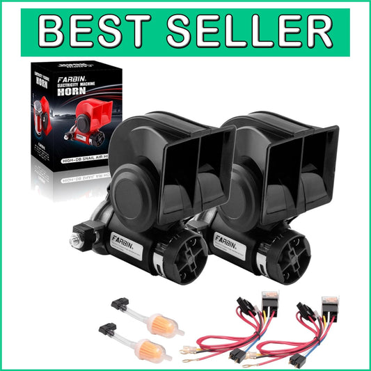 Durable Universal Fit 150 dB Air Horn Set for Cars, Trucks, and Boats - 2PCS