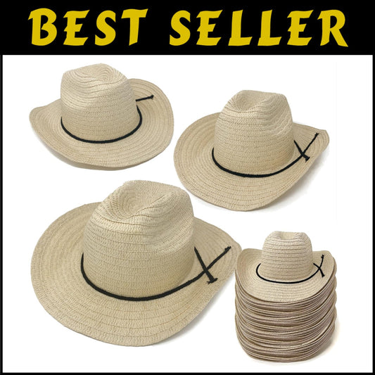 Versatile 72 Straw Cowboy Hats - Perfect for Weddings, Concerts & Parties