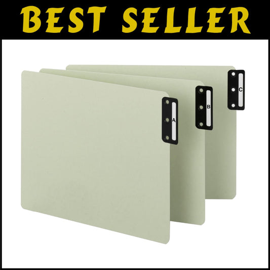 Durable Letter Size Filing Guides with Metal Vertical Tabs - 25 Pack, Gray/Green