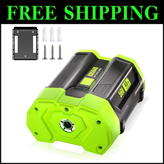 Durable 56V 4.0Ah EGO Replacement Battery with Power Indicator & Storage Holder