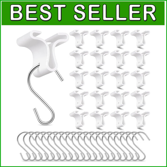 70 Pack Ceiling Hooks & Clips for Classrooms - Durable White Decor Solution