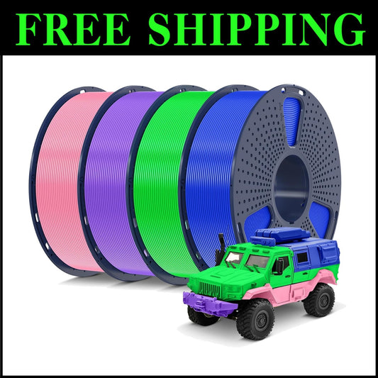 Effortless 3D Printing with 4kg Multicolor PLA Filament - Neatly Wound, 1.75mm