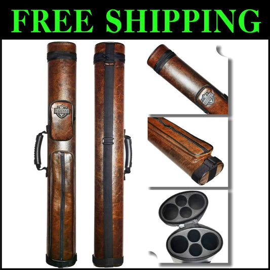 Lightweight Adjustable Billiard Cue Carrying Case for 2 Cues - Stylish Storage