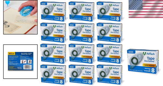 Permanent Blue Cartridge Crafter's Tape Refills (12 Pack) - Photo Safe Adhesive