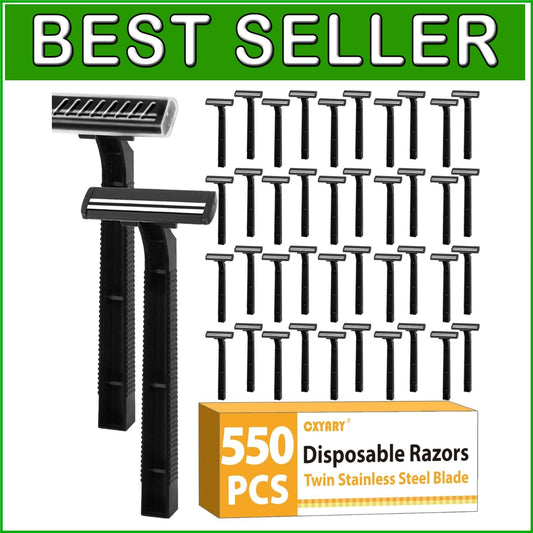 Bulk 550 Count Stainless Steel Disposable Razors for Men & Women - Travel Ready