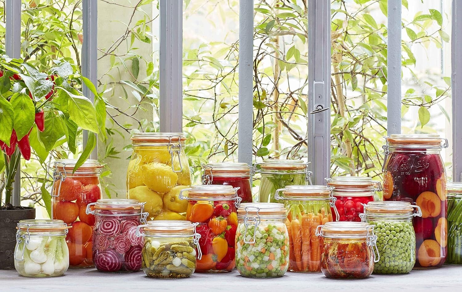 32oz Wide Mouth Glass Jars - Durable Airtight Storage + Dishwasher Safe, 4 Pack