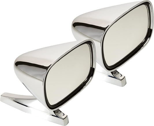 Flat Glass Dual Sport Mirrors Pack - Stylish Chrome Finish & Easy Installation