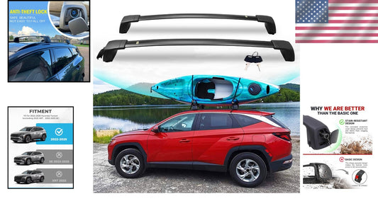 Durable Aerodynamic Roof Cross Bars for Hyundai Tucson 2022-2025 Models