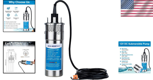 Durable Stainless Steel 12V DC Well Pump - Ideal for Livestock and Irrigation
