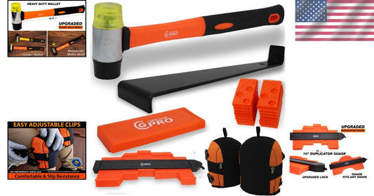 All-in-One Laminate Flooring Tool Set with 40 Spacers and Accurate Contour Gauge