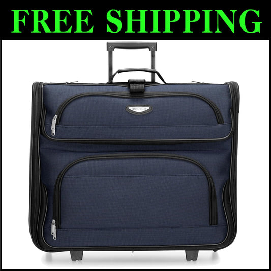 Premium Expandable Travel Luggage - Amsterdam Collection, Navy Color, 23-Inch