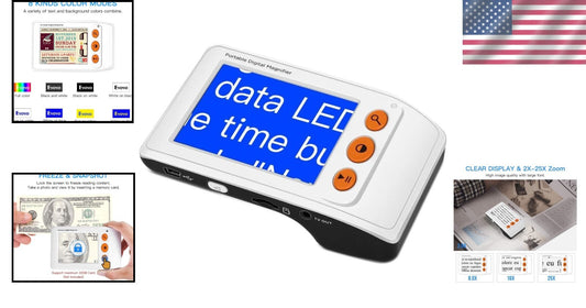 Ergonomic Digital Magnifier - Compact Design with AV Output for Larger Displays