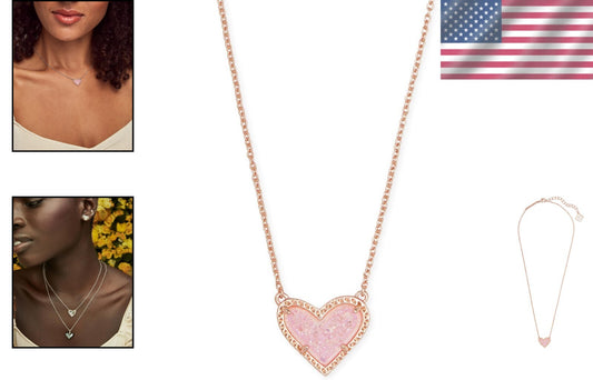 Delicate Rose Gold-Plated Ari Heart Necklace - Adjustable & Perfect for Layering