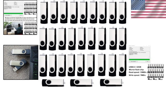 Efficient 32GB USB Flash Drives - 100 Pack with High Speed Data Transfer