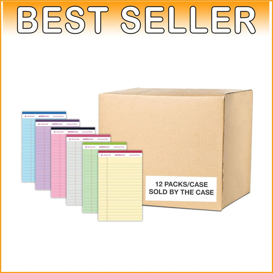 Eco-Friendly Mini Recycled Legal Writing Pads 5"x8" - Pack of 72 Pastel Colors