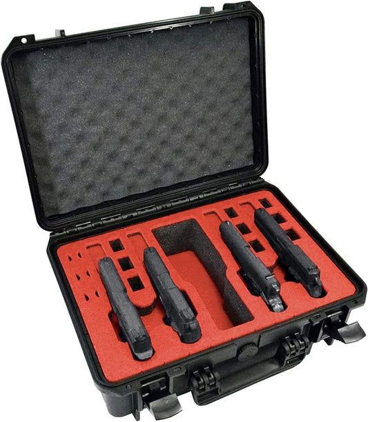 4 Pistol Firearm Case with MILITARY-GRADE Foam Insert - Dustproof & Waterproof