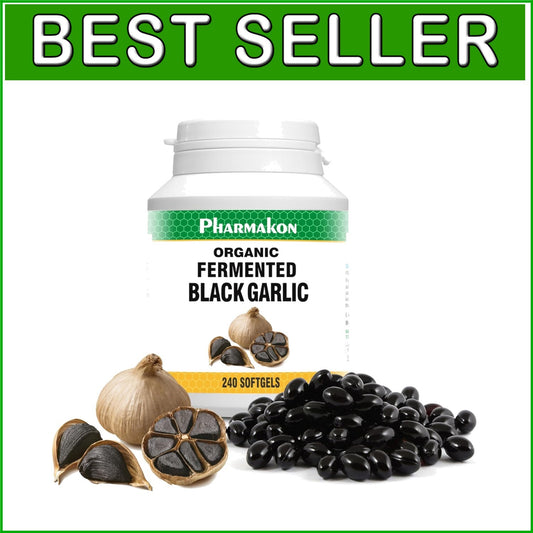 Organic Black Garlic Soft Capsules - Bioavailable Wellness Boost, 240 Count