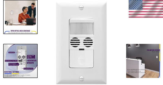 Smart Motion Sensor Switch - Ultrasonic & PIR Dual Tech for Accurate Lighting