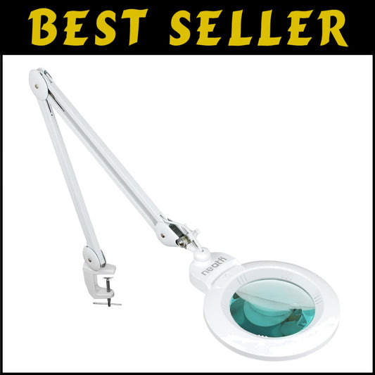 Portable LED Magnifying Lamp with Clamp - 5D/20D Magnification & Dimmable Light