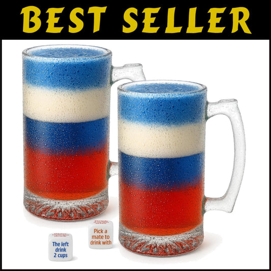 Classic German Style Beer Stein Set - Perfect for Oktoberfest and Home Parties