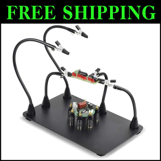 Versatile DIY Soldering Station: 5 Arms with Secure Alligator Clips and Holders