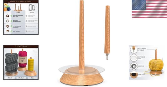 Ergonomic Yarn Holder with Bearing Spinner for Effortless Crafting - 1.2 lb