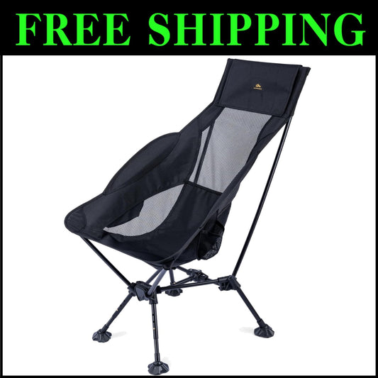 Ultralight Compact Folding Beach Chair - Adjustable with Anti-Sinking Feet