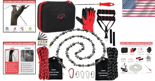 48” High Reach Tree Limb Hand Saw with Ropes & Pouch - Effortless Branch Cutting