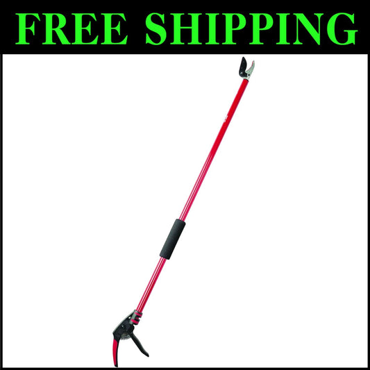 Professional 46-Inch High-Carbon Steel Pruner with Ambidextrous Handle - Red